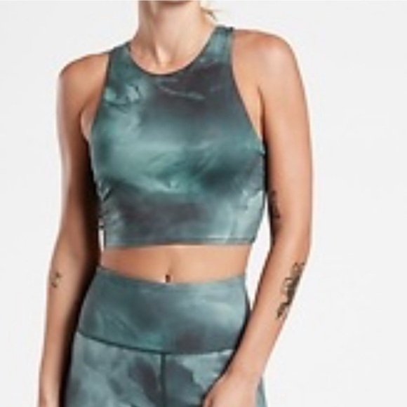 Athleta Other - Athleta Green and Black Conscious Crop Sports Bra LG A/C